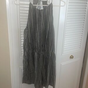 Old navy gray and white striped romper